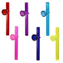 Latest Mini Colorful Spoon Pipes Pyrex Thick Glass Dry Herb Tobacco Portable Hand Tube Smoking Stand Style Filter Handmade Cigarette Holder DHL