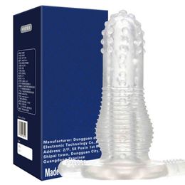 Nxy Sex Anal Toys Penis Sleeve Toys for Adults Men Gay Crystal Transparent Cock Soft Plug Safe Erotic Products 1119