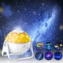 Night Lights Projector 6 in 1 Galaxy Projector Light with Nebula Moon Planets Aurora Rotating Focusable Star Lamp