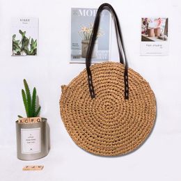 Evening Bags Fashion Women Handle Solid Color Chic Woven Pouch For Outdoor Shopping Handbag Storage Handmade Tote