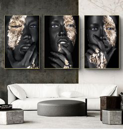 Canvas painting Wall Art Picture for living room Contemplator Black African Woman Oil Painting on Canva Posters and Prints Scandinavian