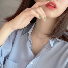 Pendants POFUNUO Real 925 Sterling Sliver Minimalist Box Chain Chic Chokers Women Exquisite Simplicity Gold Silver Necklace Fine Jewellery