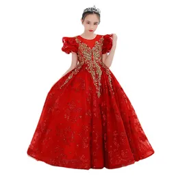 Lace Tutu Flower Girl Dresses Jewel Neck Appliques Puffy Kids Birthday Pageant Party Communion Dress Christmas Gowns 403