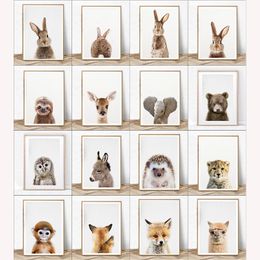 Wall Art Paintings Cute Animal Canvas Prints and Poster Rabbit Nursery Decor Picture For Baby Room Home Decoration Poster Personalized Gift