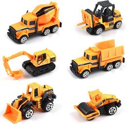 Diecast Model Cars 6Piece Small Construction Toys Vehicles Play Trucks Vehicle Toy Toddlers Boys Kid Mini Alloy Car Metal Engineering Excavator Digger on Sale