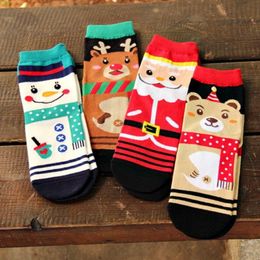 Party Supplies Christmas Socks Santa Claus Snowman Deer Pattern Comfortable Cotton Cartoon Ankle Sock RRB15988