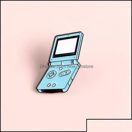 Pins Brooches Pins Jewelry Handheld Game Console Pin Blue Hine Brooch Soft Enamel For Women Men Cartoon Badge P Bdehome Otadl