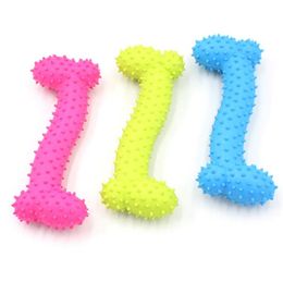 Dog Toys Pet Toy Lovely Rubber Pet-Dog Bone Bite Resistant Teeth Cleaning Chew-Toy 3 Bright colors SN6813