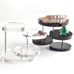 Jewellery Pouches Organiser Display Stand Clear 3 Tray Acrylic Earring Bracelet Necklace Shelf ENDQ