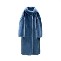 Women's Fur Imitation Mink Coat Female Long Section Loose Thick Warm Artificial