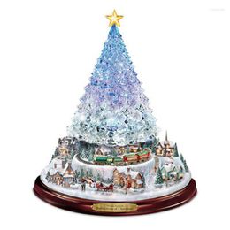 Christmas Decorations Window Sticker Tree Rotating Sculpture Train Paste Wall Stickers Decoration Home Ornaments