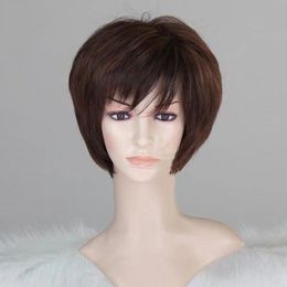 New Popular Ladies Brown Wine Party Wigs Women Short Natural Hair Wig