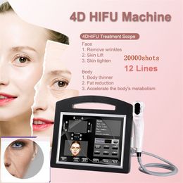 Multi-Functional Beauty Equipment 4D Hifu Wrinkle Removal Anti-Aging Face Lifting Skin Tightening Body Contouring Anti-Wrinkle Machine With 12 Lines