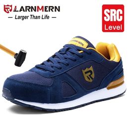 Botas Larnmern Steel Toe Work Safety Shoes Men Mulheres leves compostas Anti -esmagamento respirável Slip em tênis casuais reflexivos 220930