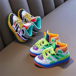 Athletic Shoes 2022 Autumn Fashion Boys High Top Sports Basketball Girls Mesh Breathable Soft Running Sneakers XZ119