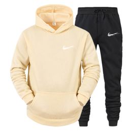 Tracksuit Causal Men Women Suits Fleece Sweatsuits Sport Jogger Autumn Winter Pollover Hooded Hoodies Pants Sportwear