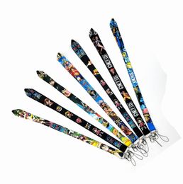 Cell Phone Straps & Charms small Wholesale 10pcs Popular Badge Lanyard for Keys Japanese Anime Mobile Neck Straps Cartoon Keychains Lovely Gift Children
