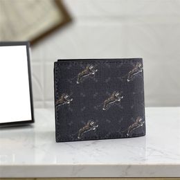 Full Tigers Printed Wallets Unisex Short Flip Leather Wallet Men Women Purse Card Holder Coin Bag With Box