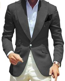 Brand New Black Men Wedding Tuxedos Groom Wear Peak Lapel Slim Fit Men Blazer Prom Dinner Dress Formal clothing Custom Made