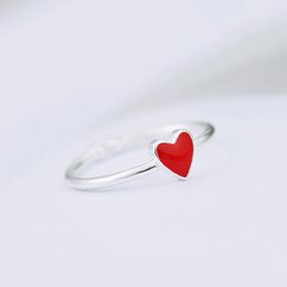 Wedding Rings Charm Red Heart Finger Ring For Women Men Vintage Boho Knuckle Party Punk Jewelry Girls Gift