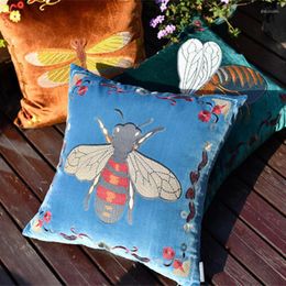 Pillow European Cover Animal Bee Embroidery Pillowcases Exquisite Cojines Decorativos Para Sofa Decorative Pillows S