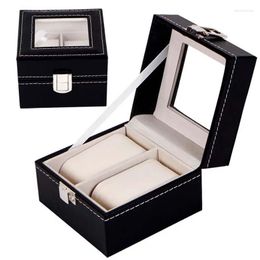 Jewelry Pouches 2 3 6 10 12 20 24 Slots Retro PU Watch Box Case Organizer Display For Men Women Brilliant With Soft Leather