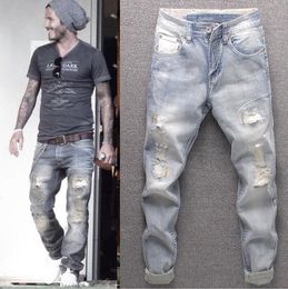 Designer all'ingrosso Nuovi jeans da uomo giovani primavera e autunno jeans larghi dritti da uomo moda coreana pantaloni casual di lusso