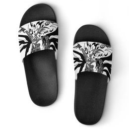 Men Designer Custom Shoes Casual Slippers Hand Painted Fashion Open Toe Flip Flops Beach Summer Slides