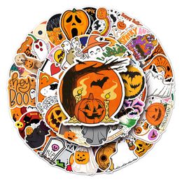 50Pcs Halloween Pumpkin Stickers Vinyl Waterproof Sticker for Laptop Funny Sticker Kids Teens Adult