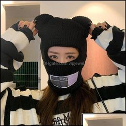 Beanie/Skl Caps Beanie/Skl Hats Scarves Gloves Fashion Accessories Bear Ears Clava Ladies 1 Hole Ski Mask Handmade Bdehome Otsva