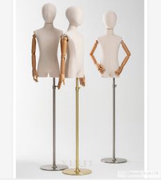 New Style Fabric Mannequin Child Model Golden and Silver Base Flexible Hand For Display