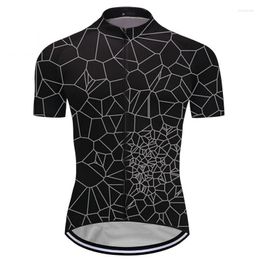 Racing Jackets Outdoor Short Sleeve Cycling Jersey Bicycle Shirt MTB Wear Top Man Sport Team Mountain Polyester Black