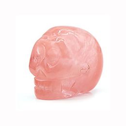 23mm Natural Cherry Quartz Stone Hand Carved Crystal Gemstone Human Skull Head Carving Sculpture
