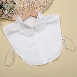Bow Ties Linbaiway Women Shirt Fake Collar White False Tie Detachable Lapel Blouse Top Half Decor Clothes Accessories