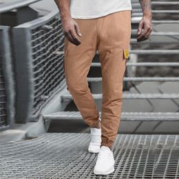 Men's Pants Men's Oversize Cargo Autumn&Winter Solid Colour Casual Jogging Sweatpants Overalls With Lace-up Sports Trousers