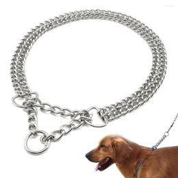 Dog Collars Training Chain Pet Choke Collar Double Row Metal Stainless Steel Slip P For Large Dogs Pitbull