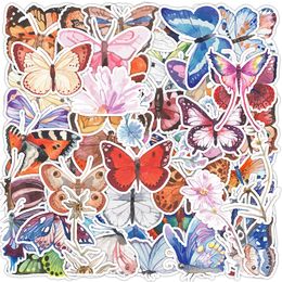 50pcs Colourful Butterfly Animal Stickers Aesthetic Decal Laptop Guitar Scrapbook Luggage Phone Graffiti Sticker