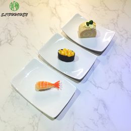 Dinnerware Dinner Plates Rectangle Warped Angle Dish Hot Pot Restaurant Vegetables A5 Melamine Tableware