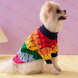 Pet Colorful Sweater Dog Apparel Jacquard Letter Dogs Top Clothes Brand Pets Thickened Sweaters
