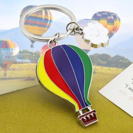 Party Favor Hot Air Balloon Keychain Key Ring For Women Men Handbag Accessories DIY Handmade Jewelry Gifts RRE14675