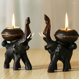 Candle Holders Resin European Cute Candles Table Nordic Animal Glass Christmas Pe De Vela Tealight Holder Moroccan Decor