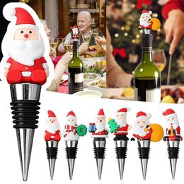 Cartoon Santa Wine Stoppers Bar Tools Christmas Party Decorations Metal Champagne Wine Corks Bottle Opener JNB15950