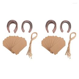 Party Decoration 20Pcs Good Lucky Horseshoe Wedding Favours With Kraft Tags Rustic Gifts For Vintage Decorations