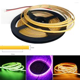 Strips 4mm Narrow COB LED Strip Lights For Car Wall Room Decoration 12V 24V 480LED Warm White Pink Light Bar Flexible Ribbon Diode Tape