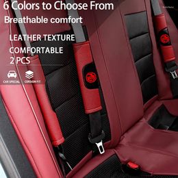 Car Seat Covers 2pcs PU Leather Belt Shoulder Pads Cover For MG Logo Zs Gs Accessories Interior Driving
