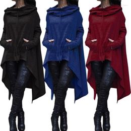 Women's Suits Women Coats Solid Sleeve Pullover Casual Size Hoodies Autumn Dovetail Female Long Hoodie Loose Plus Pocket Winter Colour Hoo