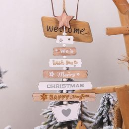 Christmas Decorations Tree Letter Print Wooden Pendants Ornaments DIY Home Party Xmas Kids Gifts