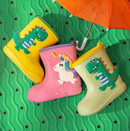 Cartoon Children Rain Shoes Rain Gear for Boys Girls Cute Dinosaur Waterproof EVA Rubber Non Slip Toddler Kids Water Boots