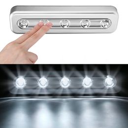 5LEDs Strip Hand Press Light Cupboard Wardrobe Bedroom Lamp LED Under Cabinet Night Light For Closet Stairs Kitchen Lightings