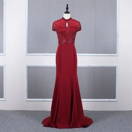 Luxury Special Occasion Dresse handmade beaded Slim fitting shoulder bag party dress TT0188